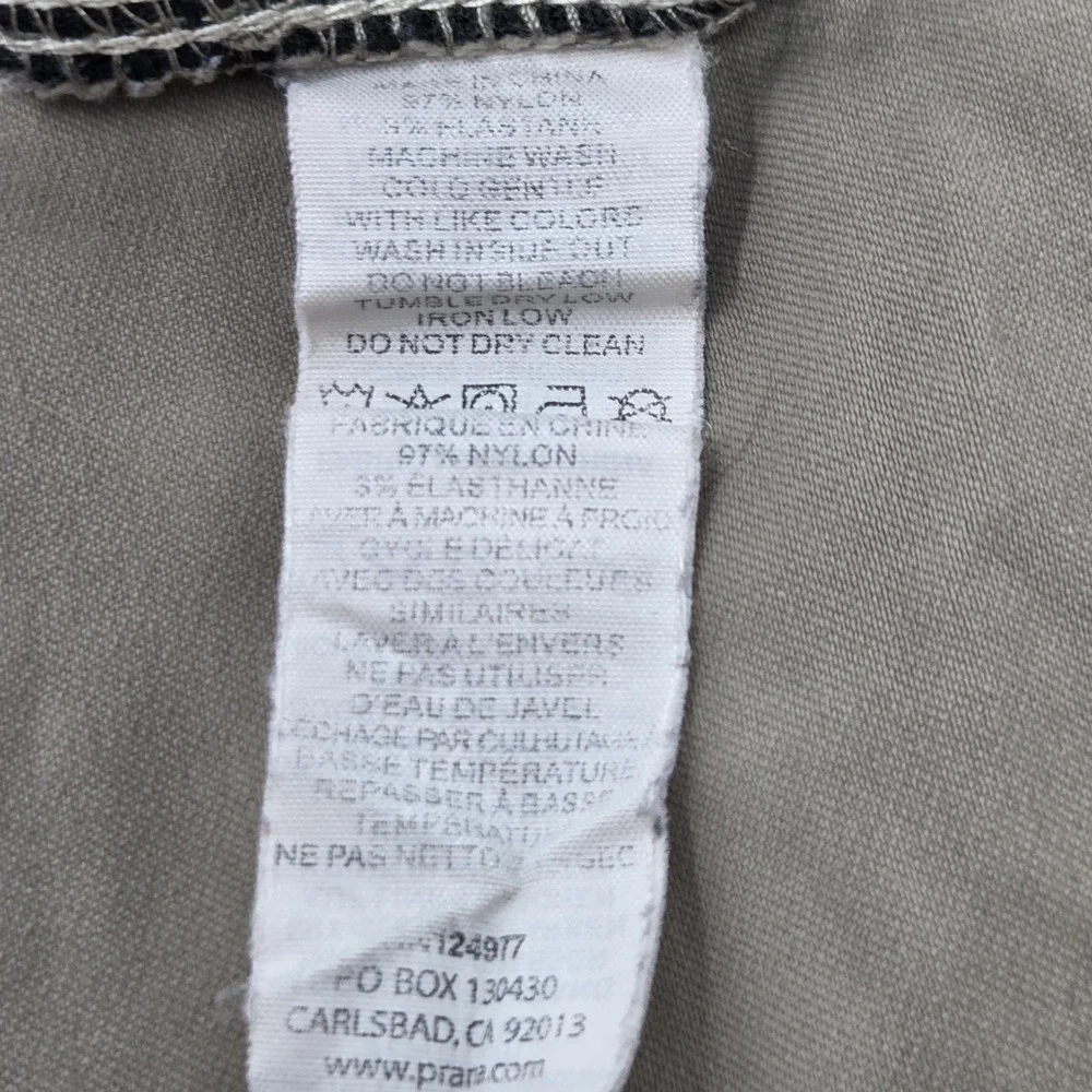 Prana Stretch Zion Pants Mens 40x30 Khaki‎ Tan Straight Hiking Outdoor Roll Up